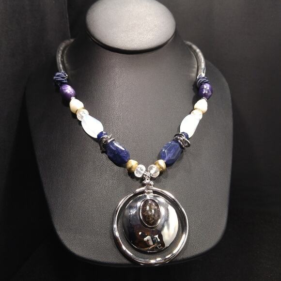 Chico's Purple Cool Tones Pendant Necklace, 20 Inches - Picture 3 of 8